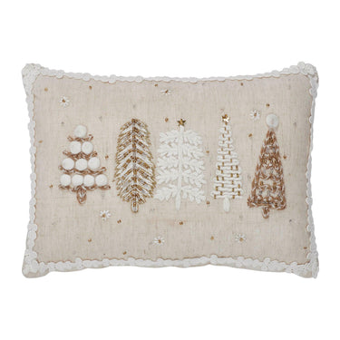 5 Christmas Trees White Pillow 14x10 VHC Brands - The Fox Decor